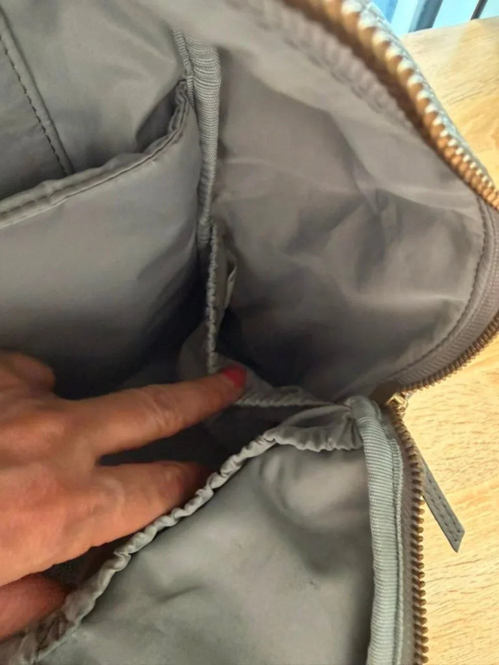 Freshly Picked Gray Vegan Leather Diaper Backpack 10 Pocket Changing Bag